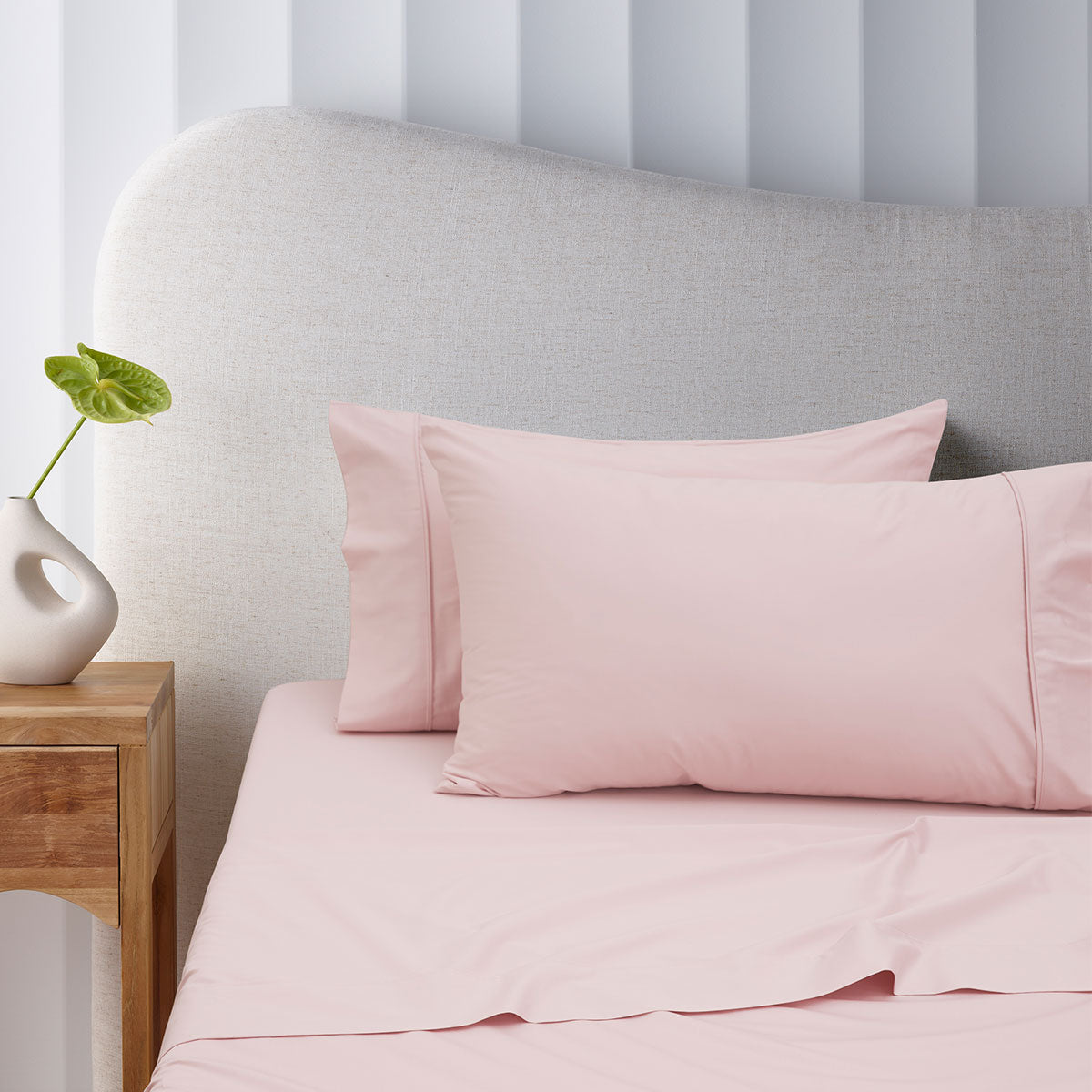Accessorize | Bamboo Cotton Sheet Set | 400TC | Double | Blush