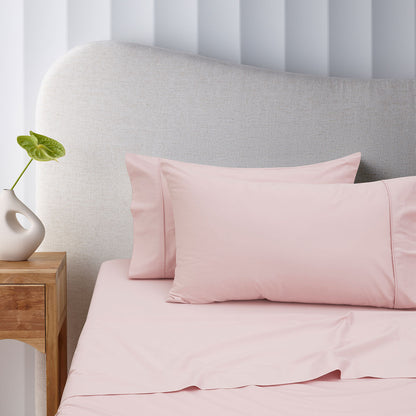 Accessorize | Bamboo Cotton Sheet Set | 400TC | Double | Blush