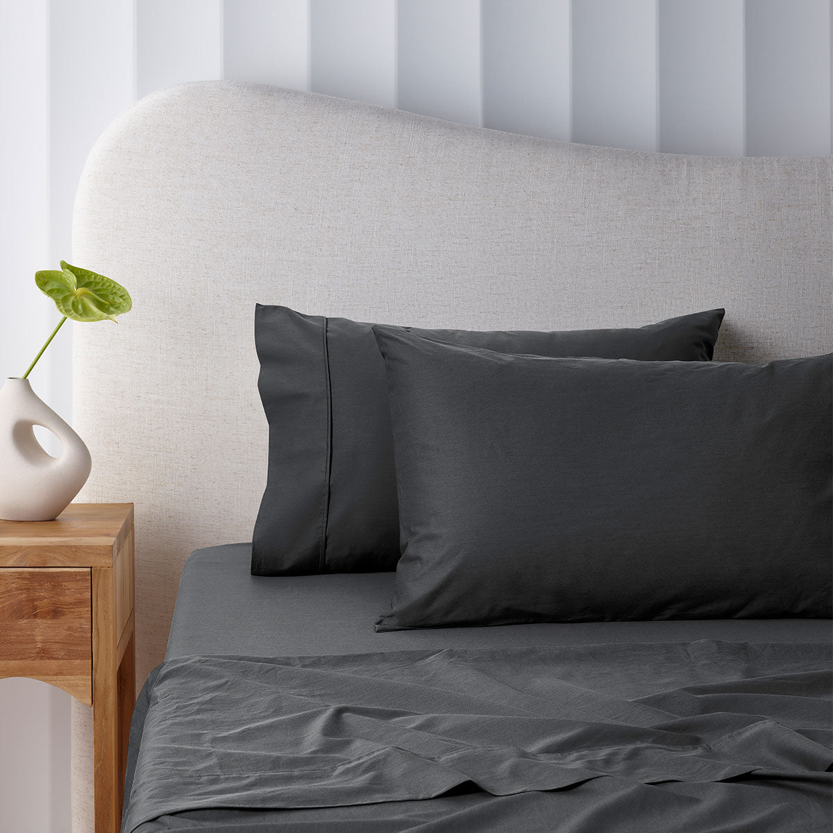 Accessorize 400TC Bamboo Cotton Sheet Set | Double | Charcoal