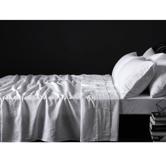 100% Linen Sheet Set  I KING I White