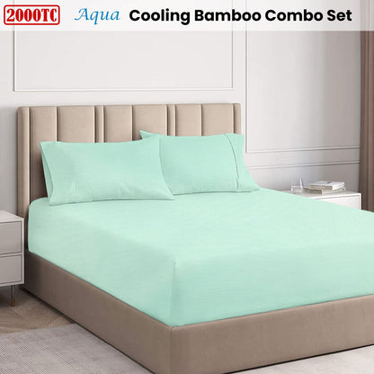 Ramesses 2000TC Cooling Bamboo Combo Set | King | Aqua