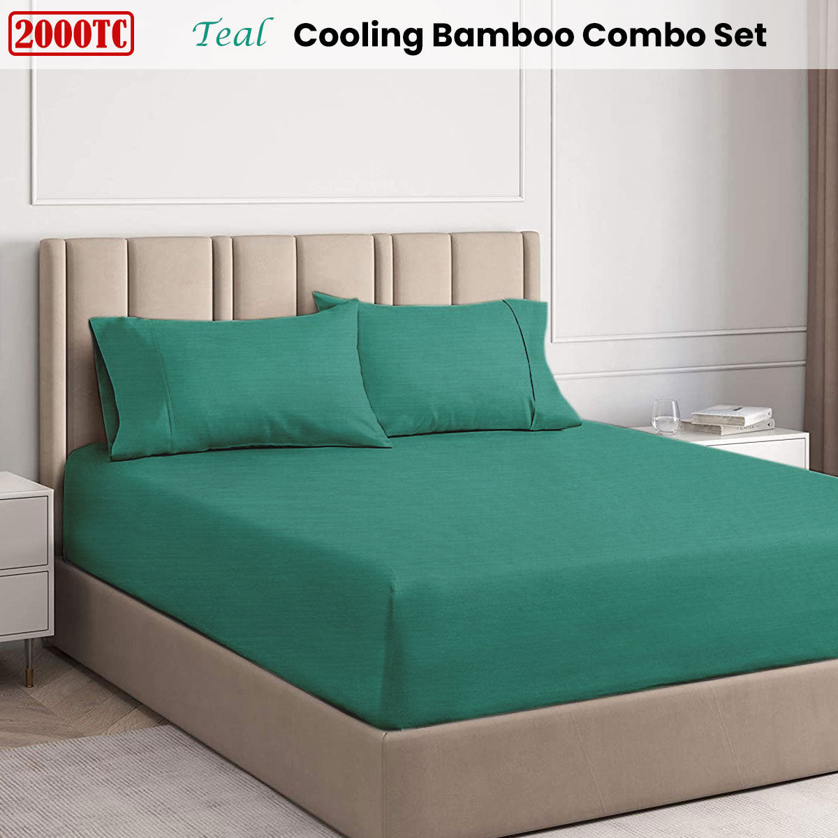 Ramesses 2000TC Cooling Bamboo Combo Set | Double | Teal