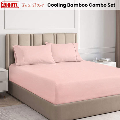 Ramesses 2000TC Cooling Bamboo Combo Set | King | Tea Rose