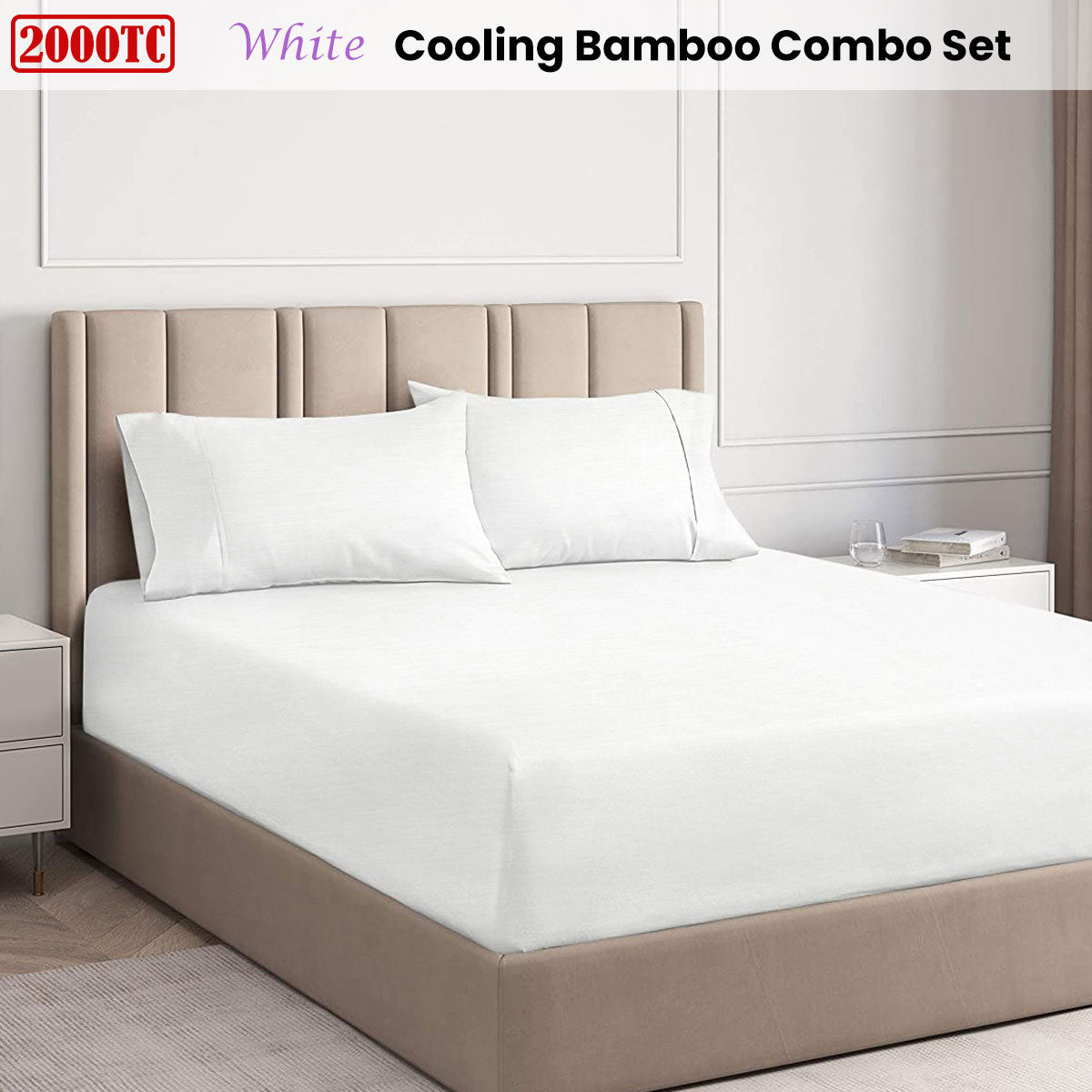 Ramesses 2000TC Cooling Bamboo Combo Set | King | White