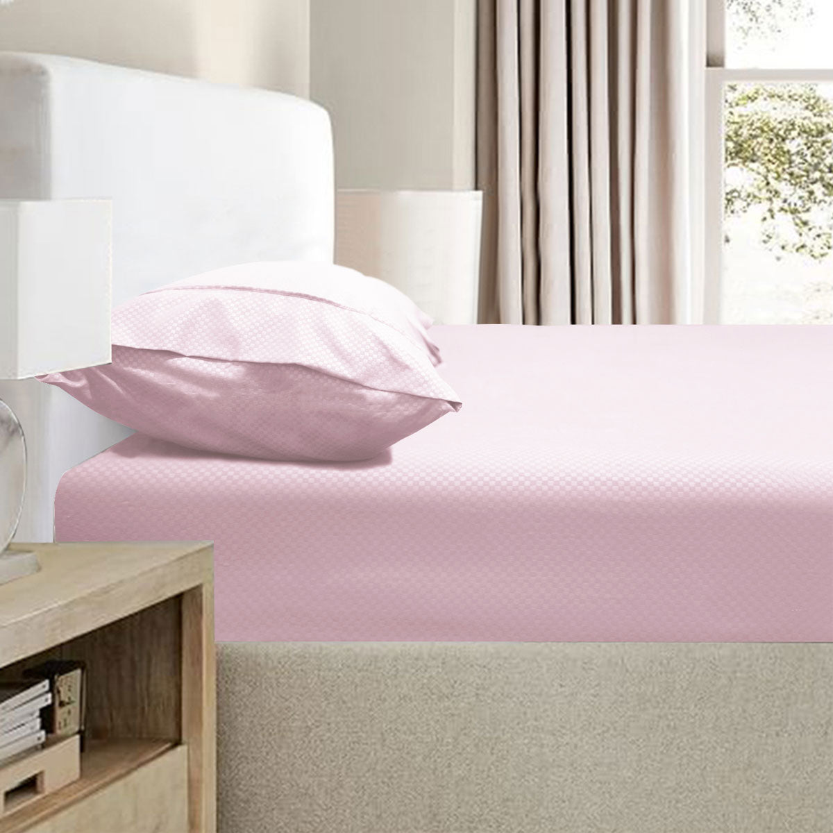 Ramesses | Bamboo Embossed Combo Set | 2000TC | King | Pink