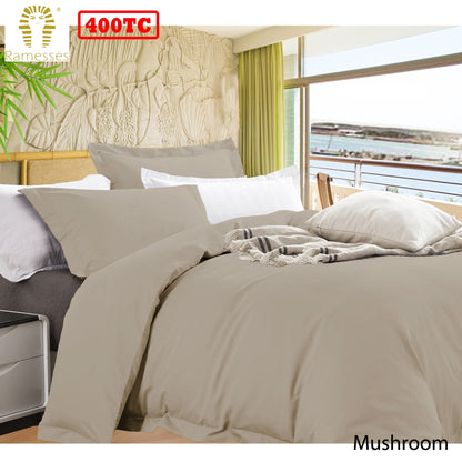 Ramesses 400TC Bamboo Cotton Quilt Cover Set | Queen | Mushroom