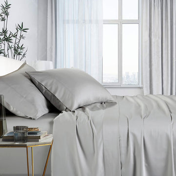 1000TC bamboo cotton sheet set king single silver soft breathable bedding Dust Mite Allergy Solutions Australia
