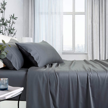 1000TC bamboo cotton sheet set charcoal mega queen soft breathable luxury bedding Dust Mite Allergy Solutions Australia