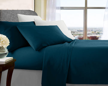 Ultra Soft Microfibre Sheet Set I Sailor Blue I Queen