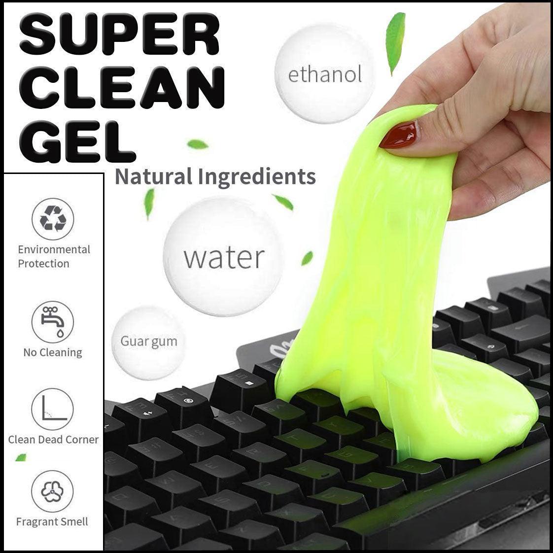 Reusable cleaning gel for dust-aware home and keyboard cleaning