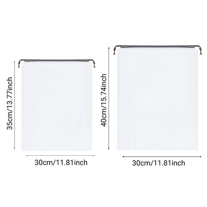 25PCS Portable Travel Shoe Bags Sport Storage Pouch Drawstring Dust Organizer - White-30*35cm