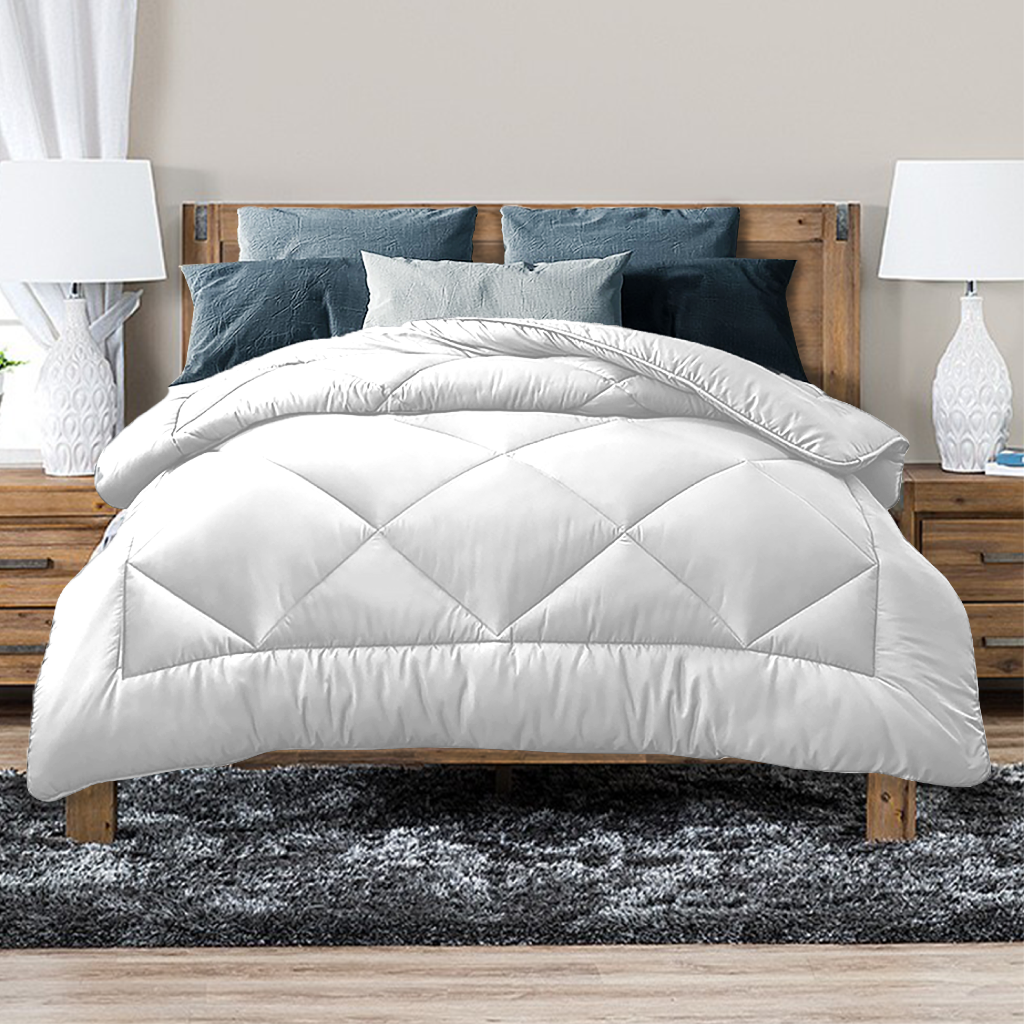 Luxor Bamboo Blend Quilt 400GSM | All Season | King | White