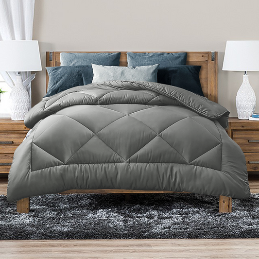 Luxor Bamboo Blend Quilt 400GSM | All Season | Queen | Grey