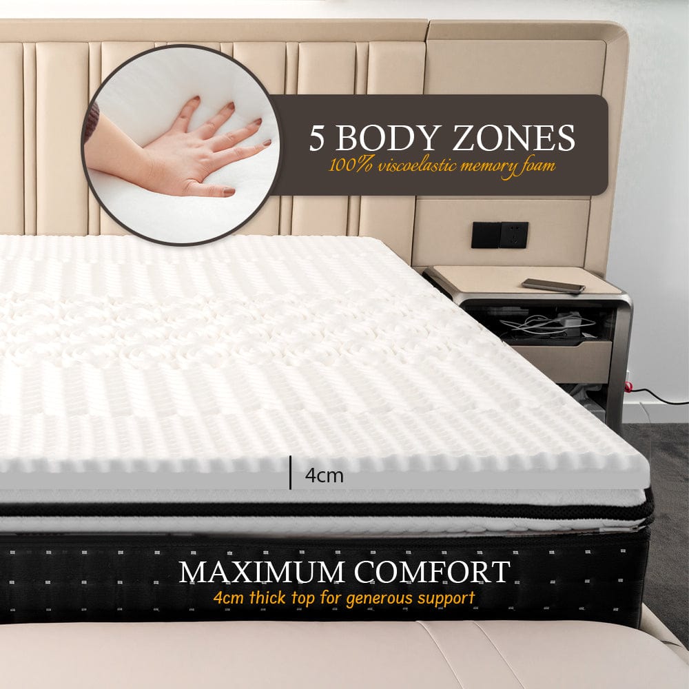 Memory Foam Mattress Topper | Bamboo Cover | 4cm | Double