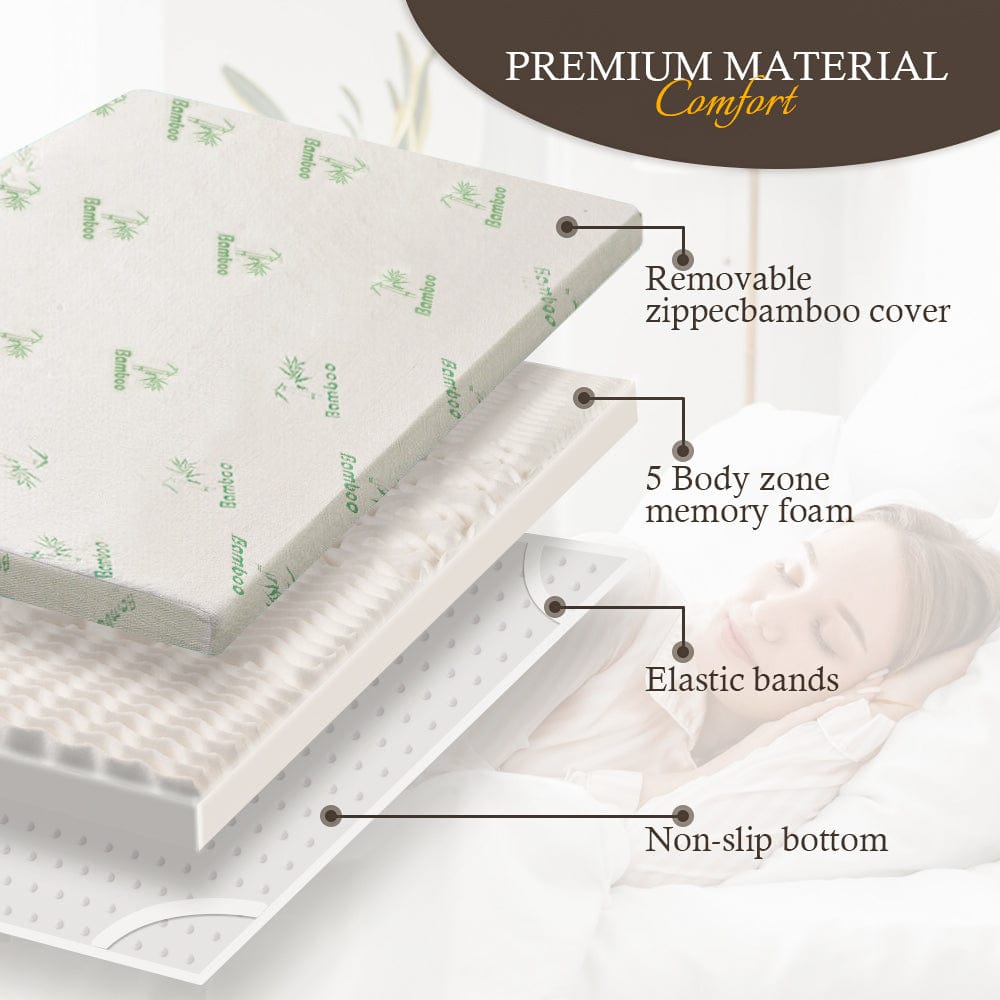 Memory Foam Mattress Topper | Bamboo Cover | 8cm | Double