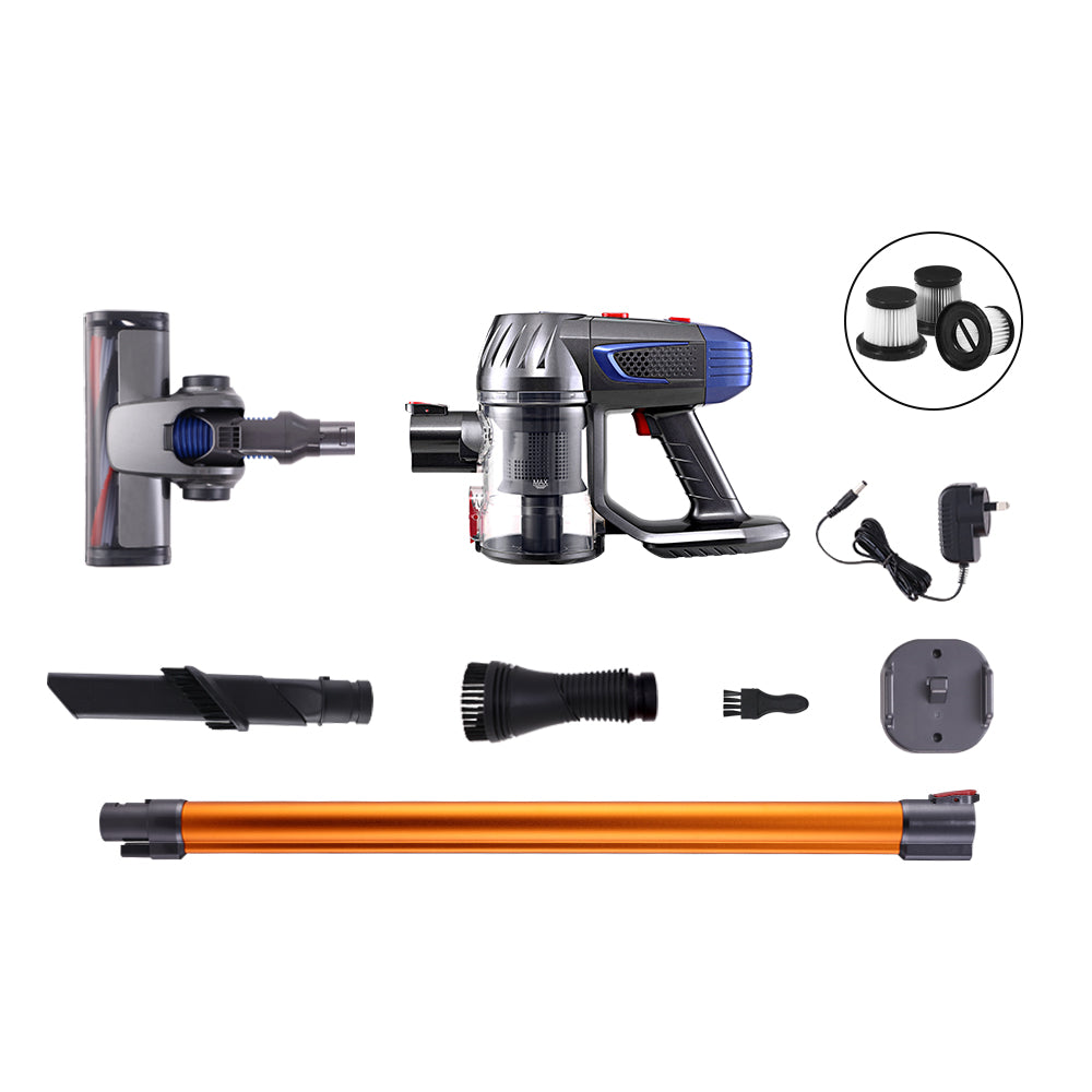 Collection of  a HEPA Filter vacuum cleaner attachments and accessories on a white background