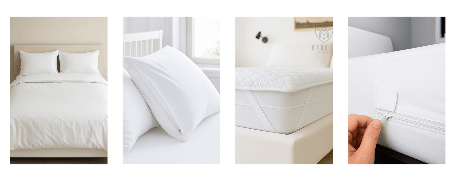 Dust Mite Covers for Bed Complete Set | Waterproof | 18-24 cm Mattress
