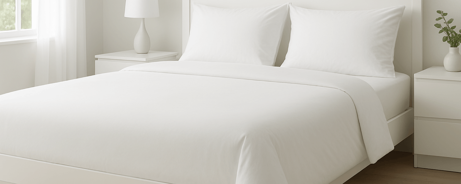 White bedding set oWaterproof duvet cover for King bed – allergy-friendly barrier material – Dust Mite Allergy Solutions Australia