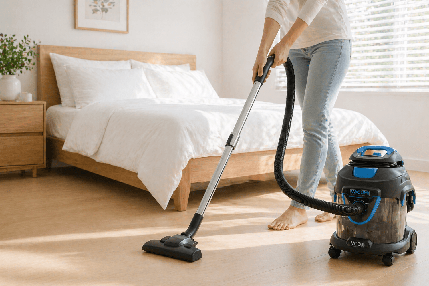 vacuum with HEPA vacuum for low allergy bedroom
