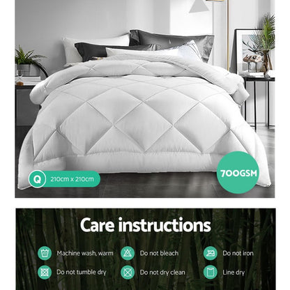 Bamboo Microfiber Quilt 700GSM I Queen size - Dust Mite Allergy Solutions - Anti dustmite and anti allergy bedding - Hypoallergenic Quilt - Anti allergy comforter - anti dustmite duvet - Anti dustmite hypoallergenic