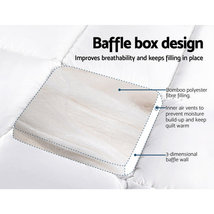 King Single Mattress Topper Bamboo Fibre Pillowtop Protector Giselle 