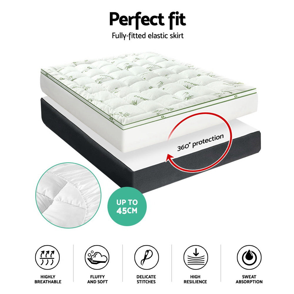 Pillowtop Bamboo Mattress Topper Giselle  Single I King Single I Double I Queen I King