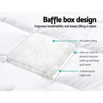 King Mattress Topper Pillowtop 1000GSM Microfibre Filling Protector Giselle