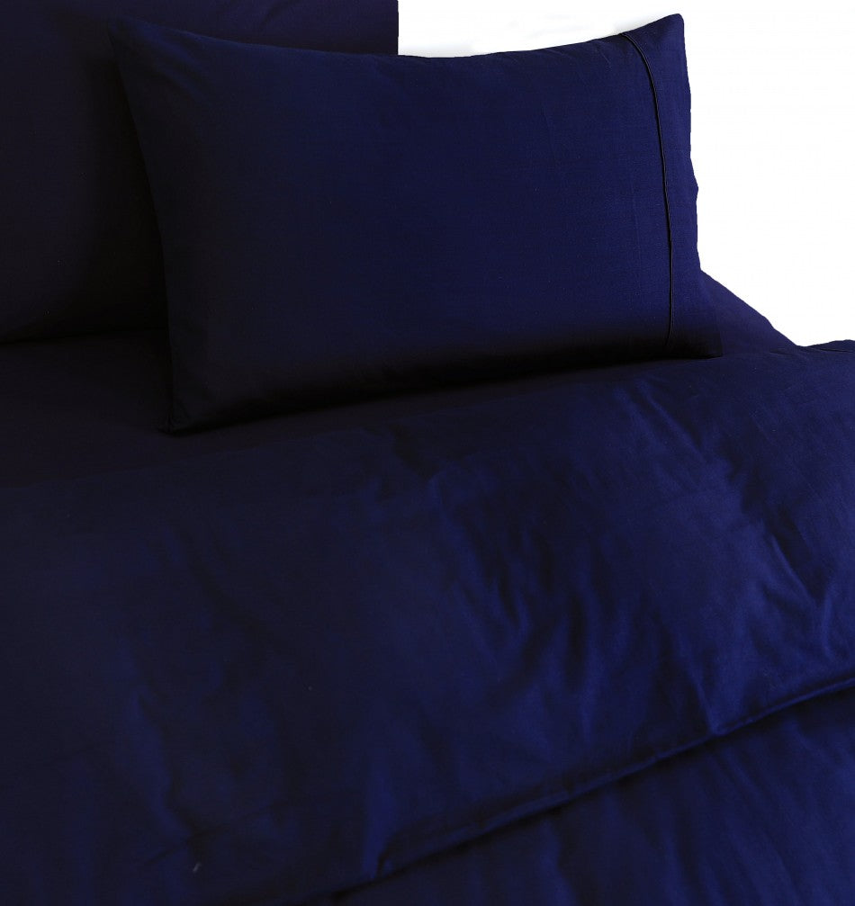 100% Egyptian Cotton Vintage Washed 500TC Navy Blue Double Quilt Cover Set