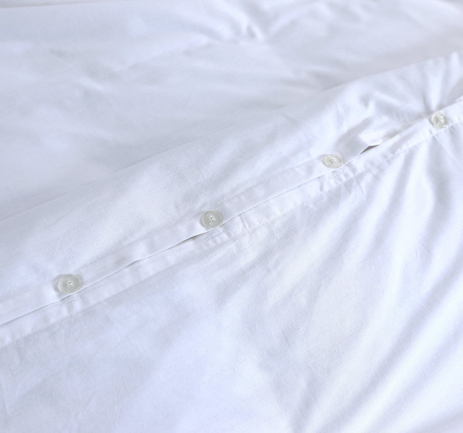 100% Egyptian Cotton Vintage Washed 500TC White - Super King Quilt Cover Set