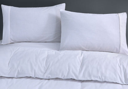 100% Egyptian Cotton Vintage Washed 500TC White - Super King Quilt Cover Set