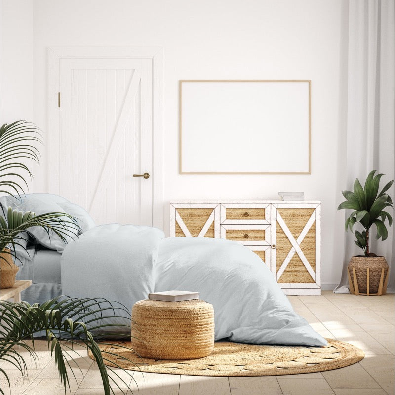 Bamboo Cotton Quilt Cover Pillowcases Set I 1000 TC I King I Cool Grey