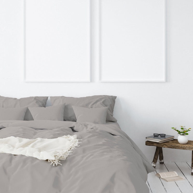 Bamboo Cotton Quilt Cover Set I 1000 TC I King I Dove