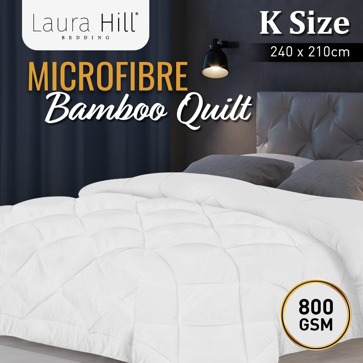 Bamboo Microfibre Comforter Quilt Set 800gsm I King