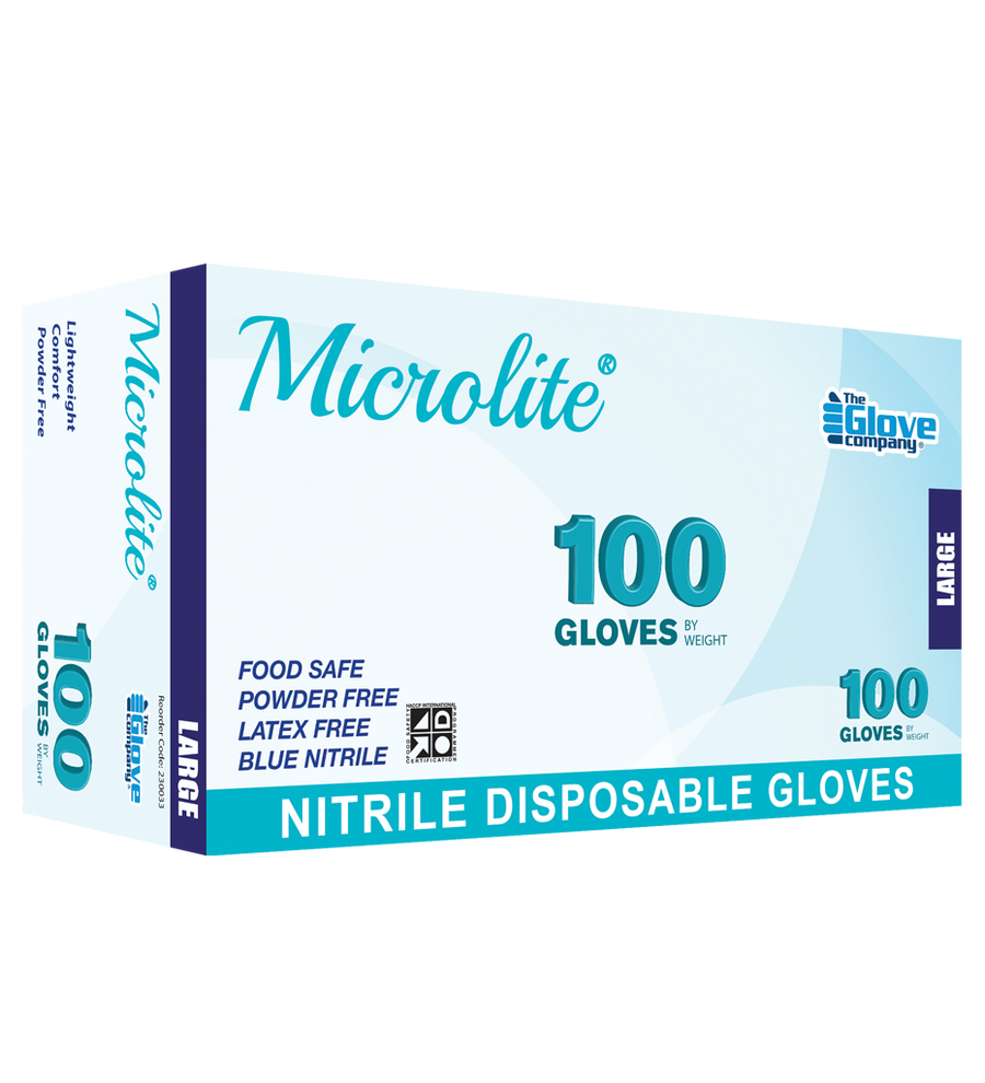 Disposable Medical Gloves I Microlite Nitrile I 100pc I Large