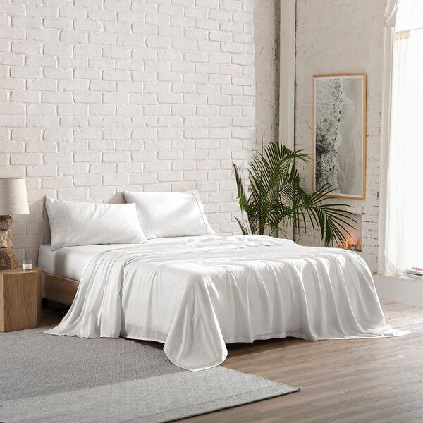 100% Eucalyptus Lyocell Bedsheet Set I White I Single