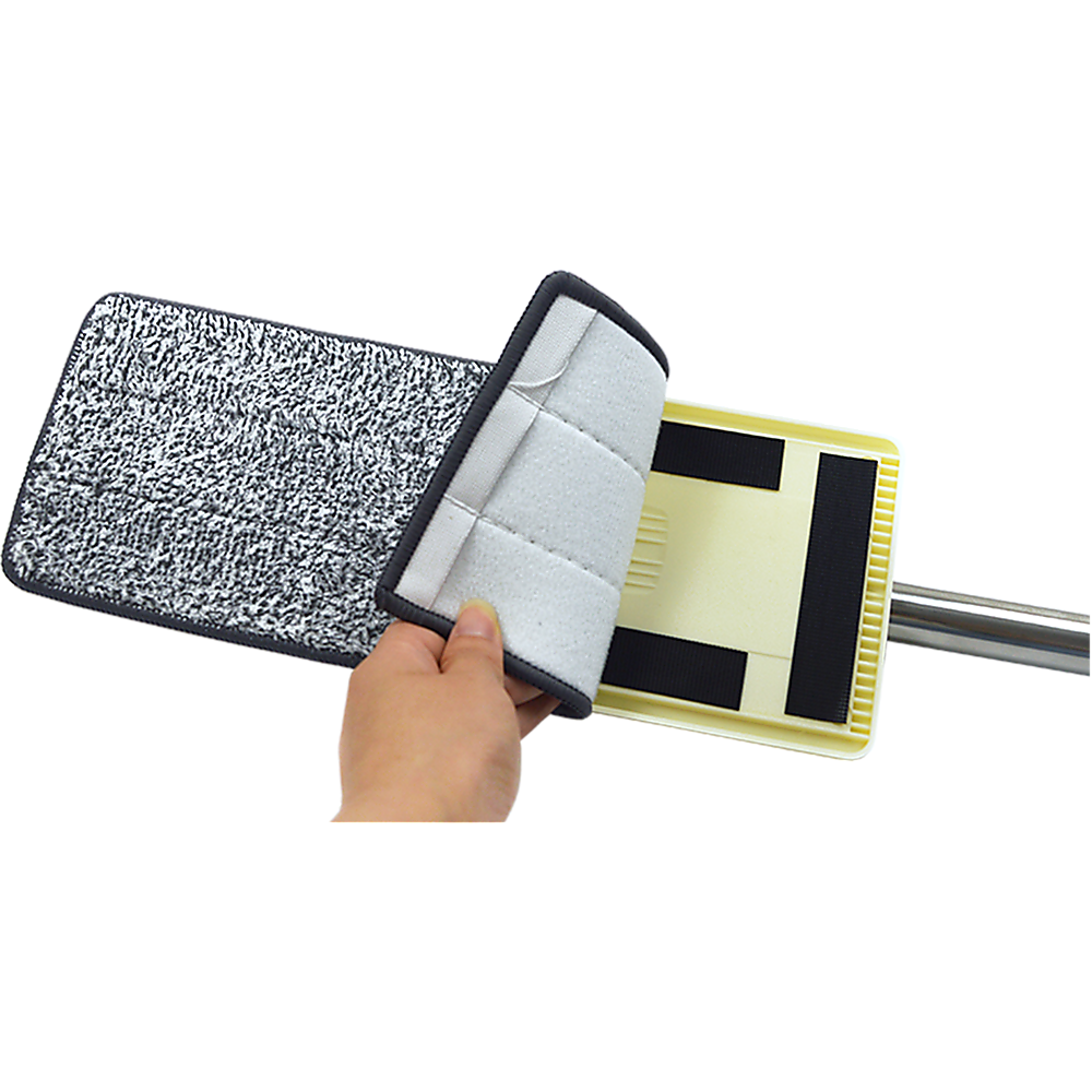 Flat Mop Bucket Kit 360 Rotating Self Wash Cleaning I 4x Microfiber Pads 